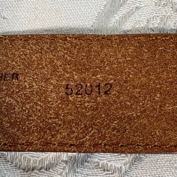 J CREW Leather Belt Men's Saddle Tan Sz36 Granola Cowboy Rustic Western Southern - Picture 5 of 10